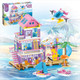 Wingift Beach House Building SetSeaside Beach Villa Building Toys Friends Vacation Hut 955 Piece