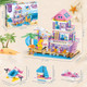 Wingift Beach House Building SetSeaside Beach Villa Building Toys Friends Vacation Hut 955 Piece