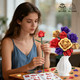 Qifun Rose Bouquet Flowers Building Set Red Purple Golden Roses Artificial Flowers 501Pcs Red