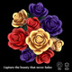 Qifun Rose Bouquet Flowers Building Set Red Purple Golden Roses Artificial Flowers 501Pcs Red