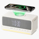 Asxill Digital Led Dual Alarm Clock Bluetooth Speaker Fast Wireless Charger Station 10W