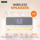 Asxill Digital Led Dual Alarm Clock Bluetooth Speaker Fast Wireless Charger Station 10W