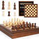 Genjuw Magnetic Wooden Chess Set For Adults And Kids 12'' Chess Board