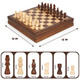 Genjuw Magnetic Wooden Chess Set For Adults And Kids 12'' Chess Board