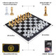 Amerous 10'' Magetic Travel Chess Set Plastic Portable Folding Chess Board Game Gold