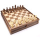 Amerous 15 X 15 Wooden Chess and Checkers Set With BuiltIn Storage