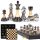 Xaohao Luxury Large Metal and Acrylic Chess Set With Wooden Chess Board
