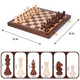 Xaohao Magnetic Chess Set Wooden Chess Set With Storage Folding Travel Chess 15 Inch