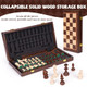 Xaohao Magnetic Chess Set Wooden Chess Set With Storage Folding Travel Chess 15 Inch