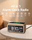 Wamgra Digital Alarm Clocks Radio For BedroomsFm Radio and White Noise Sound White