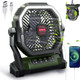 Camping Fan With Led Lights, 5 In 1 Portable Fan 12000Mah 50H Rechargeable Usb Desk Battery Powered Fan With Power Bank/Timer/Hoo