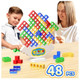 Ziogogco Game Gifts Balance Stacking Blocks Game'perfect For Family Parties TravelBoys Girls 48 Pcs