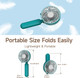 Handheld Fan, Mini Portable Foldable Fan, Pocket Battery Rechargeable Hand Fan, For Travelling And Eyelash Fan 2000AhCyan
