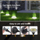 8 Pack White Solar Ground Lights,8 Led Waterproof InGround Lights Solar Powered Garden Lights Patio Disk Lights Outdoor Landscape