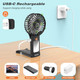 Portable Handheld Fan Desk Fan, Powerful Personal Fan 4 Adjustable Speed Usb Recharging Battery Operated Mini Fan With Makeup Portable Handheld Fan Desk Fan, Powerful Personal Fan 4 Adjustable Speed Usb Recharging Battery Operated Mini Fan With Makeup