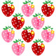 Zoiiwa Strawberry Birthday Party Decorations Strawberry Honeycomb Balls Berry Fruit Theme Table 10 Pcs