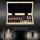 Amerous Chess Set X12 Folding Wooden Standard Travel International Chess Board Game 12