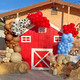 Xipegpa Red Blue Cow Balloons Arch Garland Kit Cow Party Decorations For 158 Pcs Red