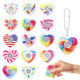 Knfinnduu Heart Fidget Spinner Party Favors 2In1 Sensory Rotating Pendant Toys Stress 30 Pack