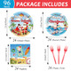 Zoiiwa Summer Christmas Party Decorations July Christmas Paper Plates And Napkins Set 96Pcs