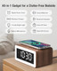 Bitswolee Alarm Clock With Wireless Charging Bluetooth Speaker White/Brown Noise Sound Machine White
