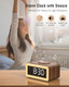 Bitswolee Alarm Clock With Wireless Charging Bluetooth Speaker White/Brown Noise Sound Machine White
