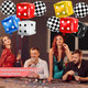 Xjyxqf Checkered Dice Balloons 9Pack (4 Matte Black White and 5 Glossy 22 9Pack