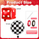 Xjyxqf Checkered Dice Balloons 9Pack (4 Matte Black White and 5 Glossy 22 9Pack