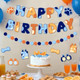 Danadia PreStrung Happy Birthday Banner No Diy Birthday Decorations With Circle Dot Blue