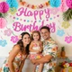 Ythetm Hawaiian Luau Birthday Party Decorations Glittery Pink Happy Birthday Banner For Pink