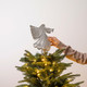 Valery Madelyn Christmas Angel Tree Topper with LED Rotating Snowflakes Projector Lights, Lighted Silver Treetop with Built-in Night Lights Projection for Xmas Party Holiday Crown Tree Decorations