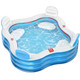 Qpau Inflatable Swimming Pool FullSized Blow Up Pool With Seats And Backrests Clear