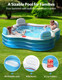 Qpau Inflatable Swimming Pool FullSized Blow Up Pool With Seats And Backrests Clear