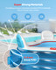 Qpau Inflatable Swimming Pool FullSized Blow Up Pool With Seats And Backrests Clear