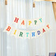 Crownos Burlap Happy Birthday Banner Assembled Birthday Banner Sign Garland For Colorful