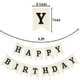 Crownos Burlap Happy Birthday Banner Assembled Reusable Black Happy Birthday Sign For Black