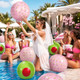 Vertintong Martini Beach Balls Jumbo Inflatable Plastic Pool Ball With Martini And 16 Inch 6 Pack