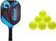 Gamma Pickleball Bundle, Paddle and 6 Indoor Balls, Quest Paddle with Poly Honeycomb Core, Fiberglass Composite Surface, Honeycomb Grip - Great for Beginners, Professionals, Lightweight and Premium