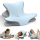 Tujami Cervical Neck Pillow For Pain Relief Ergonomic Reading Pillow For Bed Blue