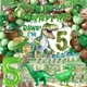 Hanviync Dinosaur Boys 5Th Birthday Dino Jurassic Party Supplies: Banner Backdrop Tablecloth