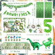 Hanviync Dinosaur Boys 5Th Birthday Dino Jurassic Party Supplies: Banner Backdrop Tablecloth