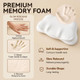 Felinefold Cloud Pillow Ergonomic Memory Foam Cervical Neck Support Pillow For Side White
