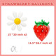 Zafete Red Strawberry White Daisy Foil Balloons Garland Arch Kit Summer Fruit Red