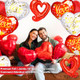 Xjyxqf I Love You Balloons Red Heart Foil Balloons For Valentine's Day 18 Inch 11Pcs