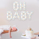 Zafete White Oh Baby Letters Balloons With Blue Bows Welcome He Or White