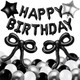 Ythetm Black Bow Balloons Bow Birthday Party Decorations Black Happy Birthday Balloons Black