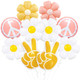 Zafete Two Groovy Hippie Peace Sign Daisy Flower Wildflower Balloons Boho Theme