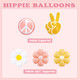 Zafete Two Groovy Hippie Peace Sign Daisy Flower Wildflower Balloons Boho Theme