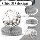 Zoiiwa Prom Silver Disco Theme Party Honeycomb Centerpieces 70S Birthday Decorations Disco 12Pcs Silver