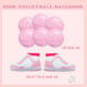 Zafete Inflatable Pink Volleyball Foil Balloons Sneaker Balloon Girls Summer Beach Sports Pink
